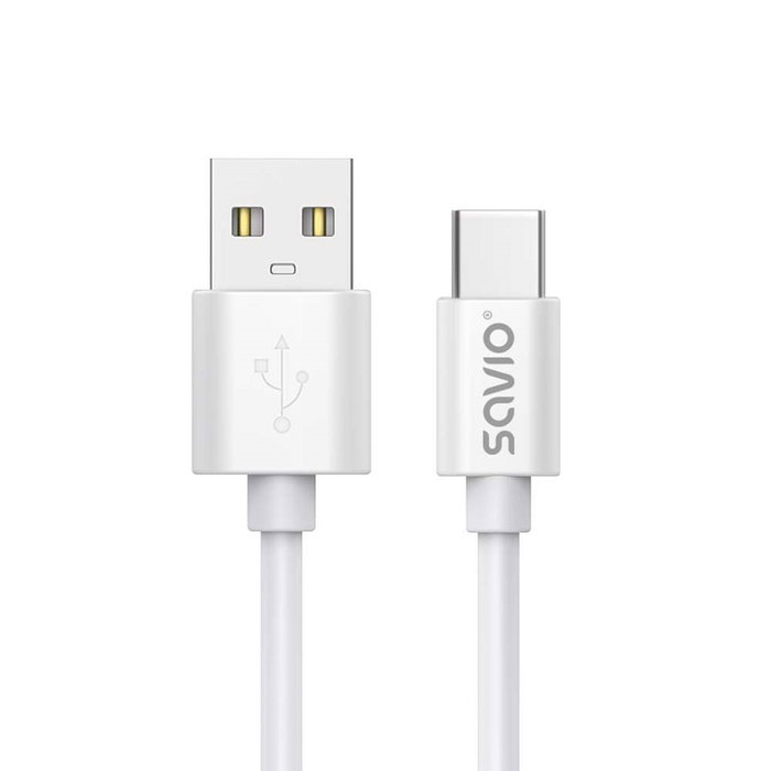 SAVIO Câble USB 2.0 de 3m USB A vers USB C, blanc SAVIO Câble USB 2.0 de 3m USB A vers USB C, blanc