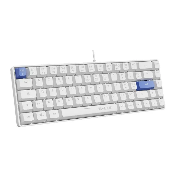 The G-Lab KEYZ HYDROGEN Clavier Gamer 60% Blanc The G-Lab KEYZ HYDROGEN Clavier Gamer 60% Blanc