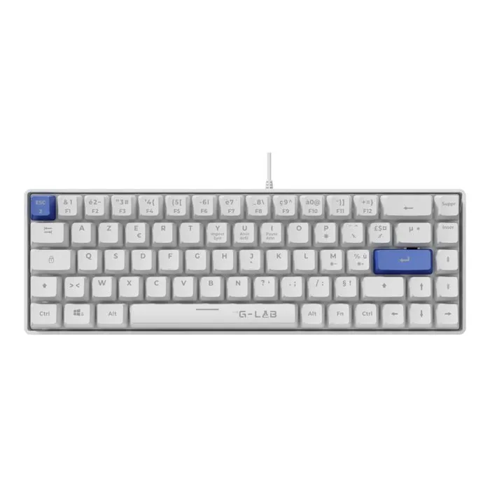 The G-Lab KEYZ HYDROGEN Clavier Gamer 60% Blanc The G-Lab KEYZ HYDROGEN Clavier Gamer 60% Blanc