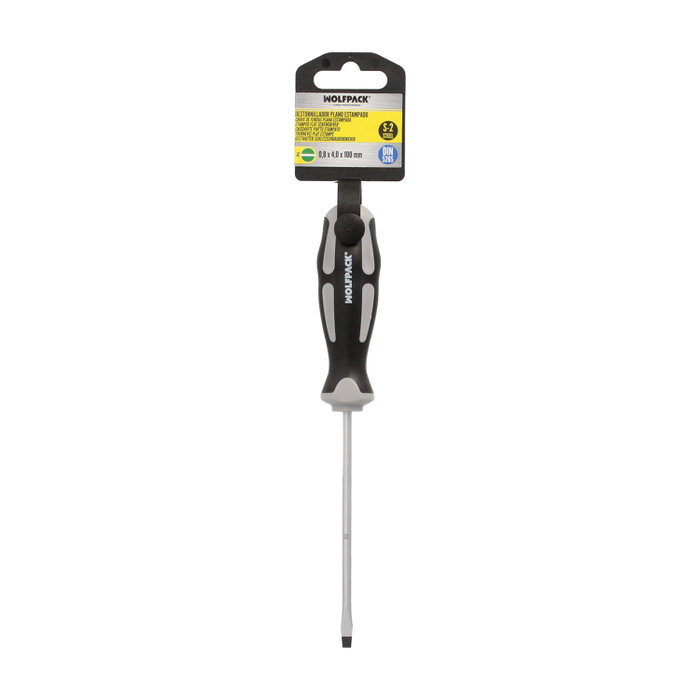 WOLFPACK LINEA PROFESIONAL Tournevis plat estampé Acier S2 0,8 x Ø 4,0 x 100 mm