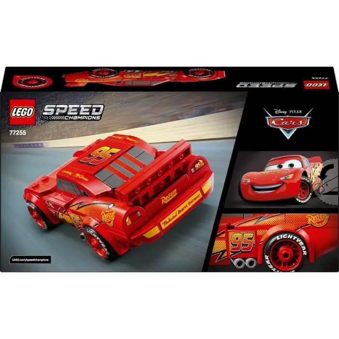 Lego 77255 Speed Champions Flash McQueen, Jouet de Construction Voiture Rouge, Célébration 20e Anniversaire du Film Disney Pixar Cars, pour Enfants dès 9 Ans