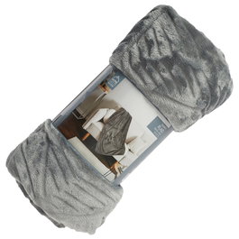 Home Deco Factory Couverture en flanelle grise 150x200 cm