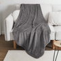 Home Deco Factory Couverture en flanelle grise 150x200 cm
