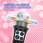 Deqube Microphone de Karaoke Disco Bluetooth - Micro Sans Fil avec Effets Lumineux, Distorsion et Modulation de Voix Homme/Femme - Pour Fêtes et Enfants +3 ans