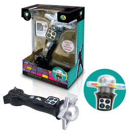 Deqube Microphone de Karaoke Disco Bluetooth - Micro Sans Fil avec Effets Lumineux, Distorsion et Modulation de Voix Homme/Femme - Pour Fêtes et Enfants +3 ans