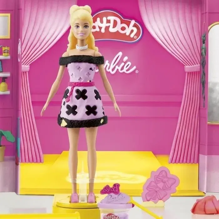 Play-Doh Coffret Pâte à Modeler Barbie DÉfilé de Mode - Collab Hasbro, à Partir de 5 Ans