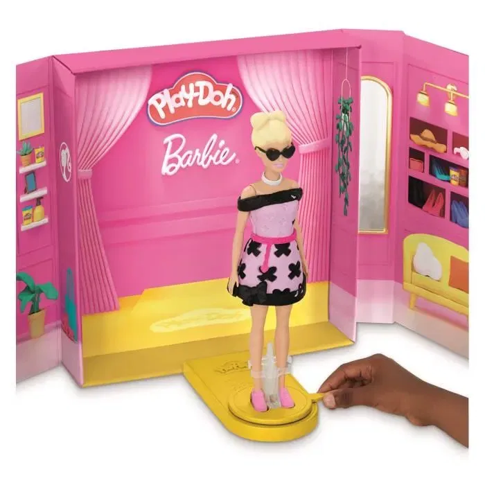 Play-Doh Coffret Pâte à Modeler Barbie DÉfilé de Mode - Collab Hasbro, à Partir de 5 Ans