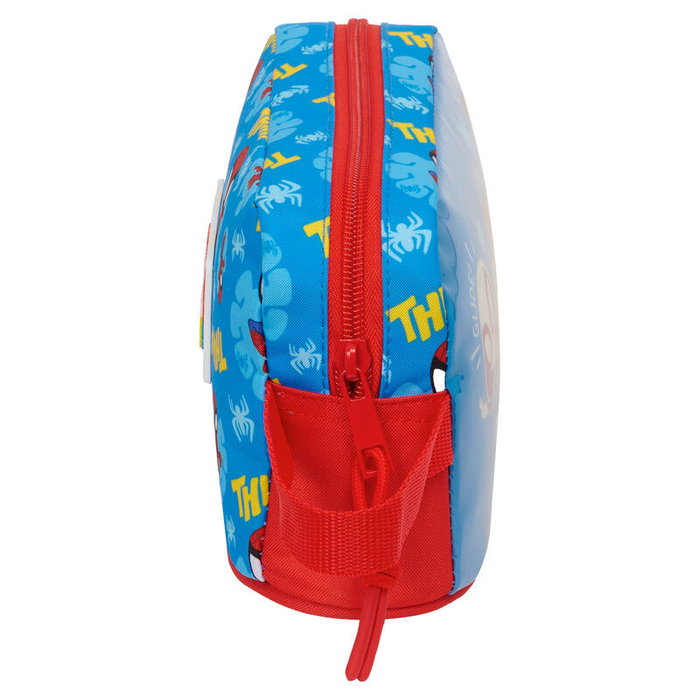 SAFTA Thermos isotherme Spidey Marvel pour petit-déjeuner avec compartiment à fermeture éclair et poignée - 21.5x6.5x12 cm