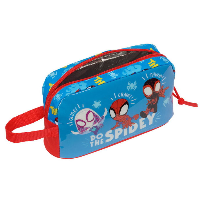 SAFTA Thermos isotherme Spidey Marvel pour petit-déjeuner avec compartiment à fermeture éclair et poignée - 21.5x6.5x12 cm