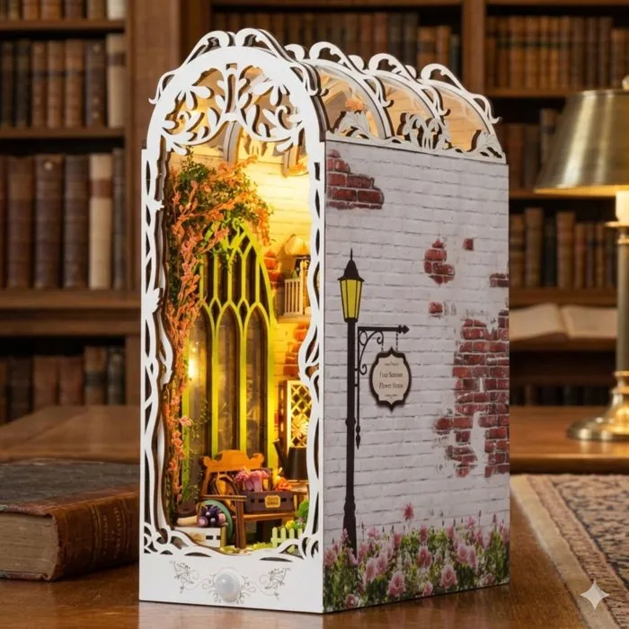 Book Nook Kit DIY Maquette 3D Serre Livre Maison Cosy Creanook Book Nook Kit DIY Maquette 3D Serre Livre Maison Cosy Creanook