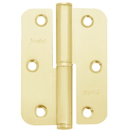 JANDEL Charnière à bords arrondis 90-65-2,5 Blanc/Laiton