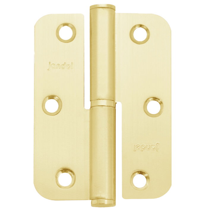 JANDEL Pernio Canto Redondo 90-65-2,5 Blanc avec finition laiton pour montage gauche ou droit JANDEL Pernio Canto Redondo 90-65-2,5 Blanc avec finition laiton pour montage gauche ou droit