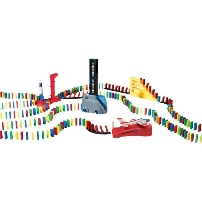 Goliath Domino Express Ultra Power, coffret avec Super Dealer pour créer des circuits à dominos automatiques, jeu de construction à partir de 6 ans