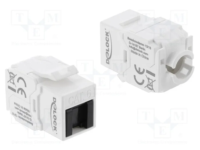DELOCK Module RJ45 Keystone Cat 6 blanc avec protection DELOCK Module RJ45 Keystone Cat 6 blanc avec protection