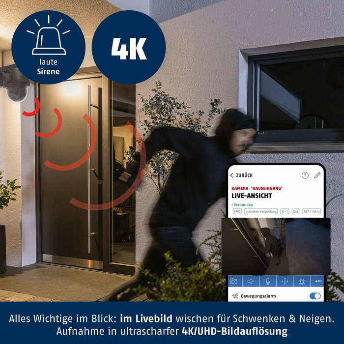 Abus PPIC52520B Caméra de surveillance Wi-Fi Noir