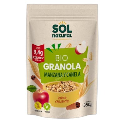 SOLNATURAL Muesli Krunchy Avoine Pomme et Cannelle sans Gluten 350g SOLNATURAL Muesli Krunchy Avoine Pomme et Cannelle sans Gluten 350g