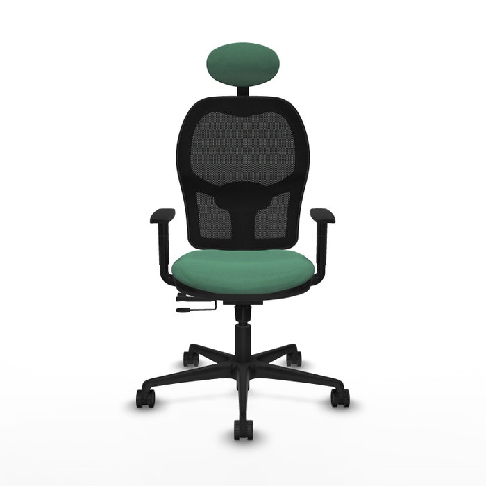 Piqueras Y Crespo Chaise de bureau Jorquera, Vert émeraude/Noir, Mécanisme Sincro/Traslack