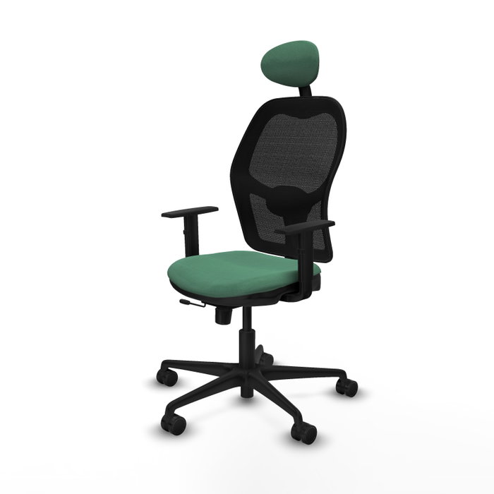 Piqueras Y Crespo Chaise de bureau Jorquera, Vert émeraude/Noir, Mécanisme Sincro/Traslack