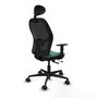 Piqueras Y Crespo Chaise de bureau Jorquera, Vert émeraude/Noir, Mécanisme Sincro/Traslack