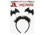 Diadema Murciélagos Negros Sautillants pour Halloween - Serre-tête décoré avec chauves-souris brillantes sur ressorts pour costume de vampire, sorcière ou fête effrayante