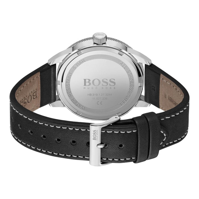 Boss 1513898 - Montre Homme avec Bracelet en Cuir Noir