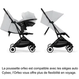CYBEX Orfeo Poussette Ultra Compacte de Voyage Léger (6.3 kg) - 4 Roues - Gris Fog - Dès la Naissance jusqu'à 22 kg