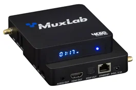MUXLAB 500763-RX Récepteur HDMI sur IP avec reproducteur de signalisation, H.264/H.265, RJ45, Noir