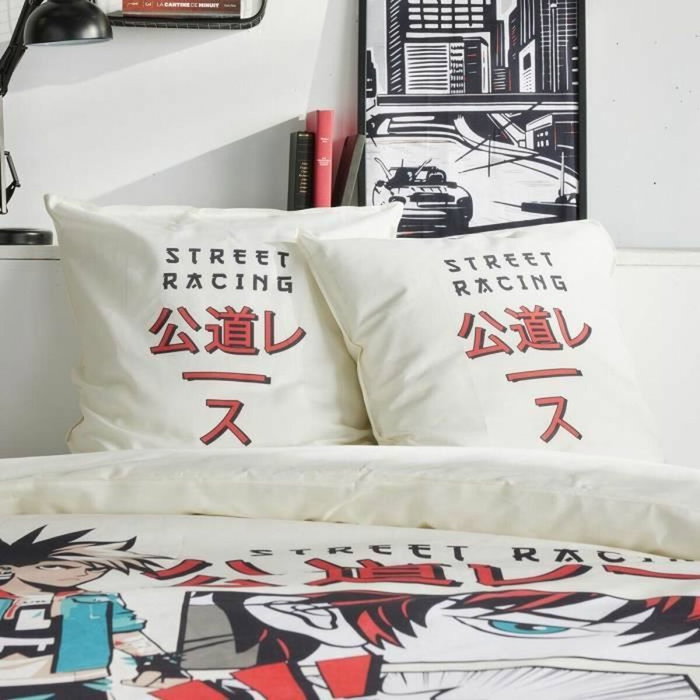 Today Parure de lit JAVA Street racing Blanc 240x220 cm Today Parure de lit JAVA Street racing Blanc 240x220 cm