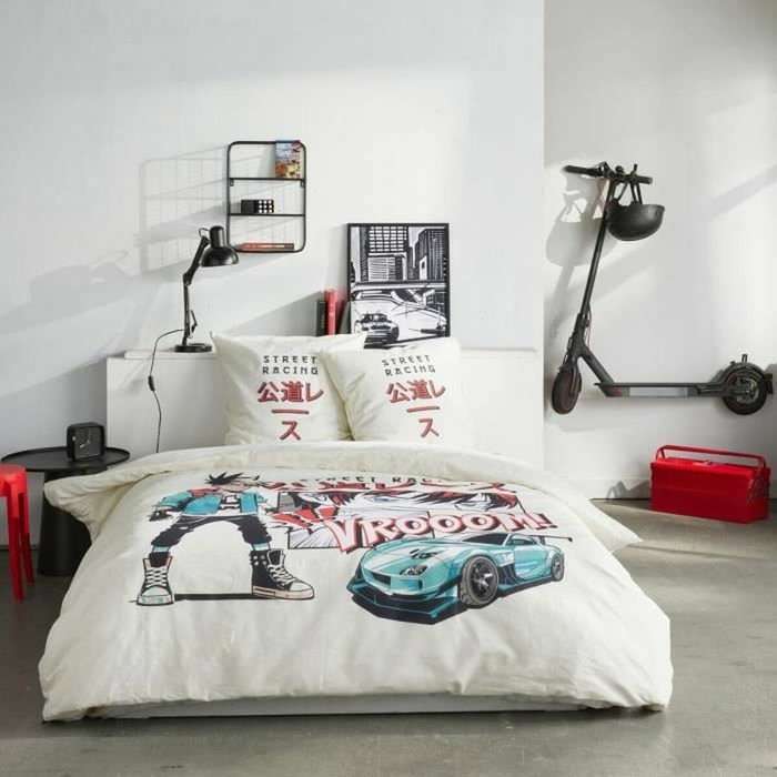 Today Parure de lit JAVA Street racing Blanc 240x220 cm Today Parure de lit JAVA Street racing Blanc 240x220 cm