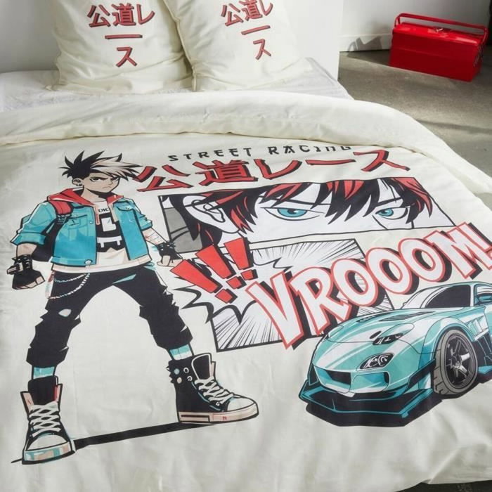 Today Parure de lit JAVA Street racing Blanc 240x220 cm Today Parure de lit JAVA Street racing Blanc 240x220 cm