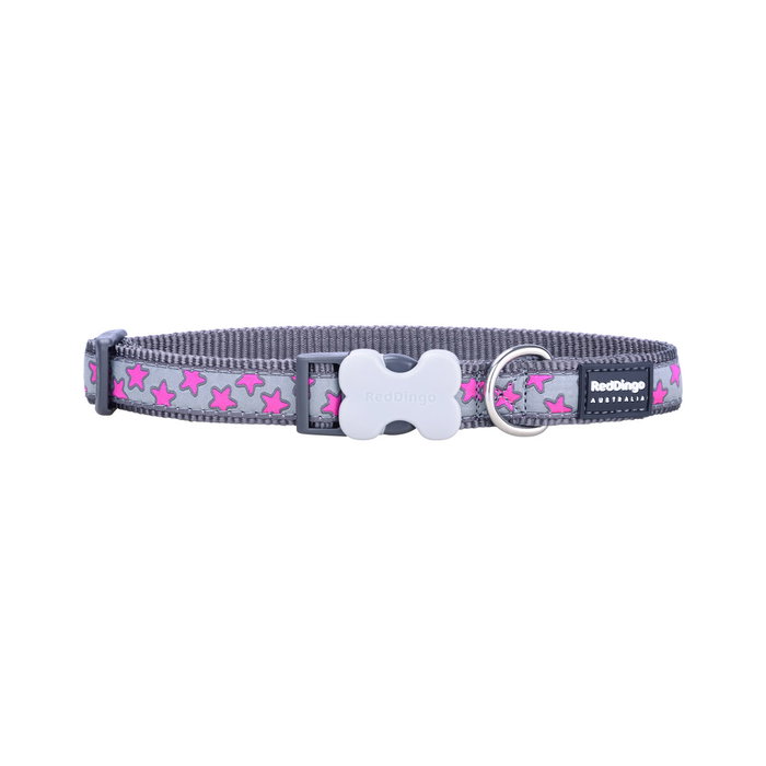 Collier pour Chien Red Dingo STYLE HOT PINK ON COOL GREY 31-47 cm Collier pour Chien Red Dingo STYLE HOT PINK ON COOL GREY 31-47 cm