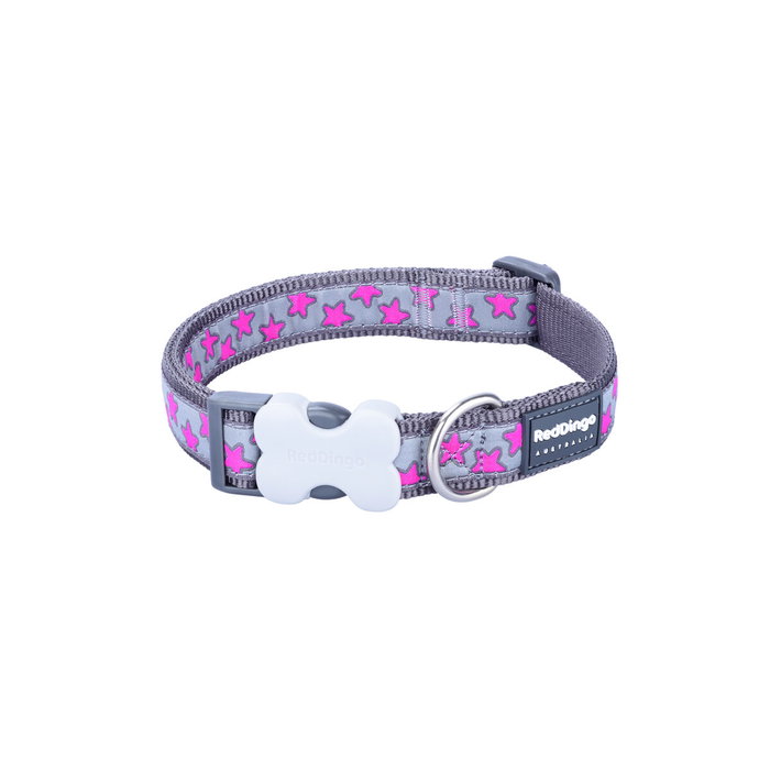 Collier pour Chien Red Dingo STYLE HOT PINK ON COOL GREY 31-47 cm Collier pour Chien Red Dingo STYLE HOT PINK ON COOL GREY 31-47 cm