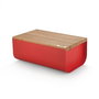 Alessi BG03 R Mattina Panera en Acier et Résine - Panetière avec Couvercle Planche à Découper - Design Big-Game