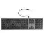 Mobility Lab Clavier AZERTY USB Slim Finition Métal - Space Grey - Pour Windows - Pavé Numérique - Câble 1,5 m