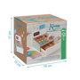 KioKids Caisse Enregistreuse En Bois Jouet Éducatif Imitation Supermarché avec Lecteur Code Barres, Argent Papier, Cartes et Pièces