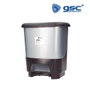 Dovelis Lot de 4 poubelles avec pédale 10L Noir/Argent