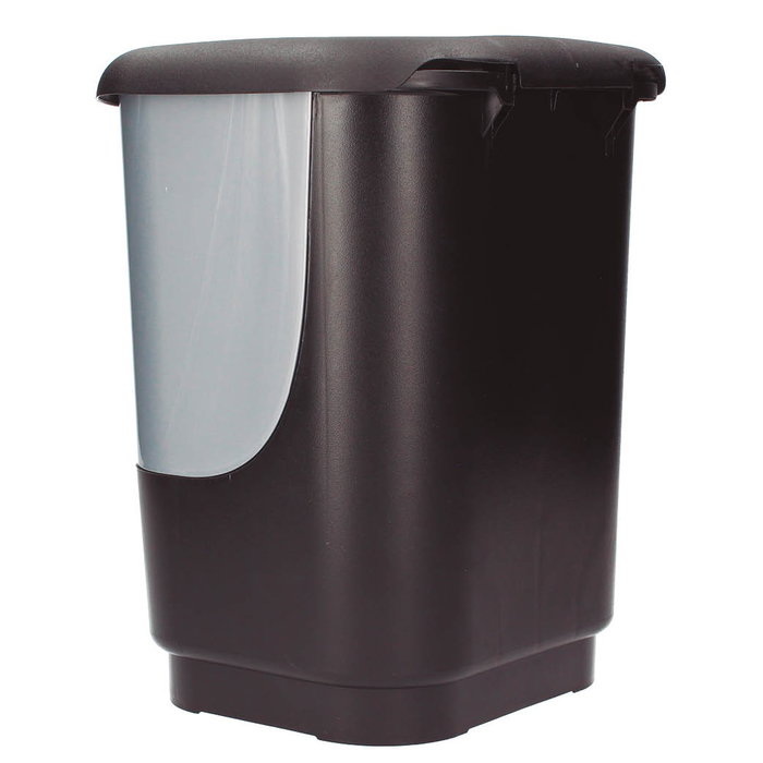 Dovelis Lot de 4 poubelles avec pédale 10L Noir/Argent Dovelis Lot de 4 poubelles avec pédale 10L Noir/Argent