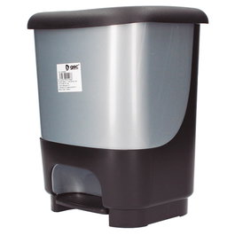 Dovelis Lot de 4 poubelles avec pédale 10L Noir/Argent
