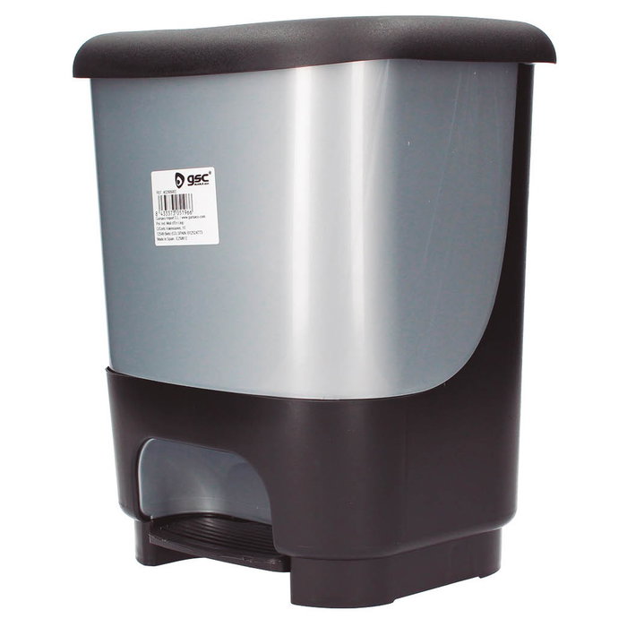 Dovelis Lot de 4 poubelles avec pédale 10L Noir/Argent Dovelis Lot de 4 poubelles avec pédale 10L Noir/Argent