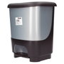 Dovelis Lot de 4 poubelles avec pédale 10L Noir/Argent
