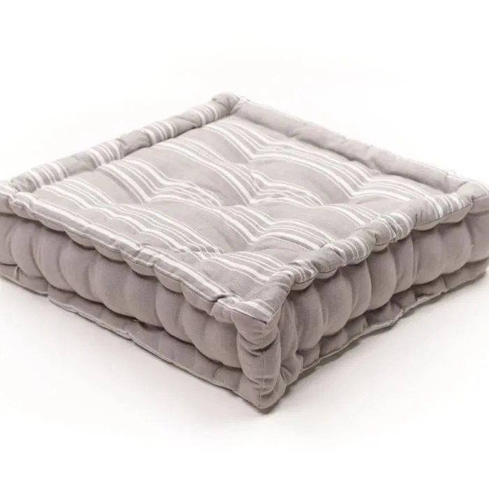 Today Coussin de sol Charme - 40 x 40 x 10 cm, Coton tissé effet lin, Face en chambray avec broderie, Poignée intégrée Today Coussin de sol Charme - 40 x 40 x 10 cm, Coton tissé effet lin, Face en chambray avec broderie, Poignée intégrée