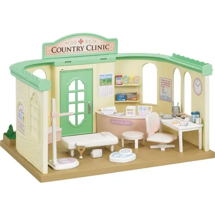 Sylvanian Families - 5096 - Cabinet Médical Miniature pour Figurines avec 30+ Accessoires (Comptoir, Lit, Bureau, Stéthoscope)