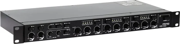ALGAMAUDIO Mixeur de Zone 5 Entrées Stéréo (2+1 Zones) Rackable 1U - 7 Canaux, 2 Préamplis Micro, Noir