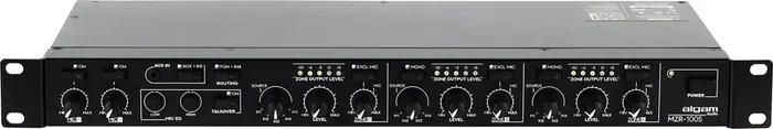 ALGAMAUDIO Mixeur de Zone 5 Entrées Stéréo (2+1 Zones) Rackable 1U - 7 Canaux, 2 Préamplis Micro, Noir