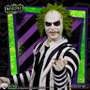 MEZCO TOYZ Figurine Beetlejuice Striped Suite - 9,5 cm avec sa propre stèle - Personnage