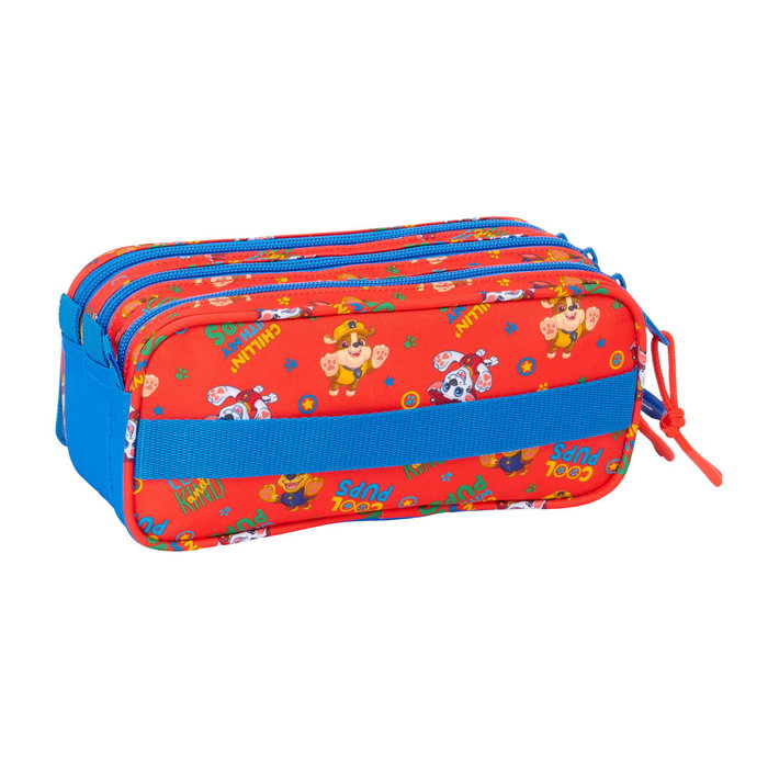 Trousse Fourre-Tout Triple The Paw Patrol Cool Bleu Rouge 21,5 x 10 x 8 cm