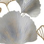 BigBuy Home Décoration murale Fleurs Doré Argenté Fer 100 x 4 x 66 cm