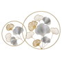 BigBuy Home Décoration murale Fleurs Doré Argenté Fer 100 x 4 x 66 cm
