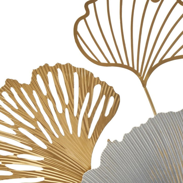 BigBuy Home Décoration murale Fleurs Doré Argenté Fer 100 x 4 x 66 cm BigBuy Home Décoration murale Fleurs Doré Argenté Fer 100 x 4 x 66 cm