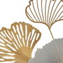 BigBuy Home Décoration murale Fleurs Doré Argenté Fer 100 x 4 x 66 cm